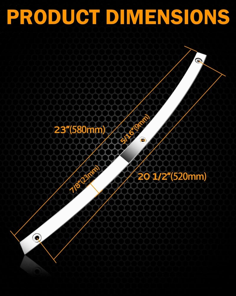PBYMT Batwing Windshield Trim, Polished Stainless Windshield Trim Compatible for Harley Electra Glide, Street Glide and Trike Models 1996-2013 - Image 2